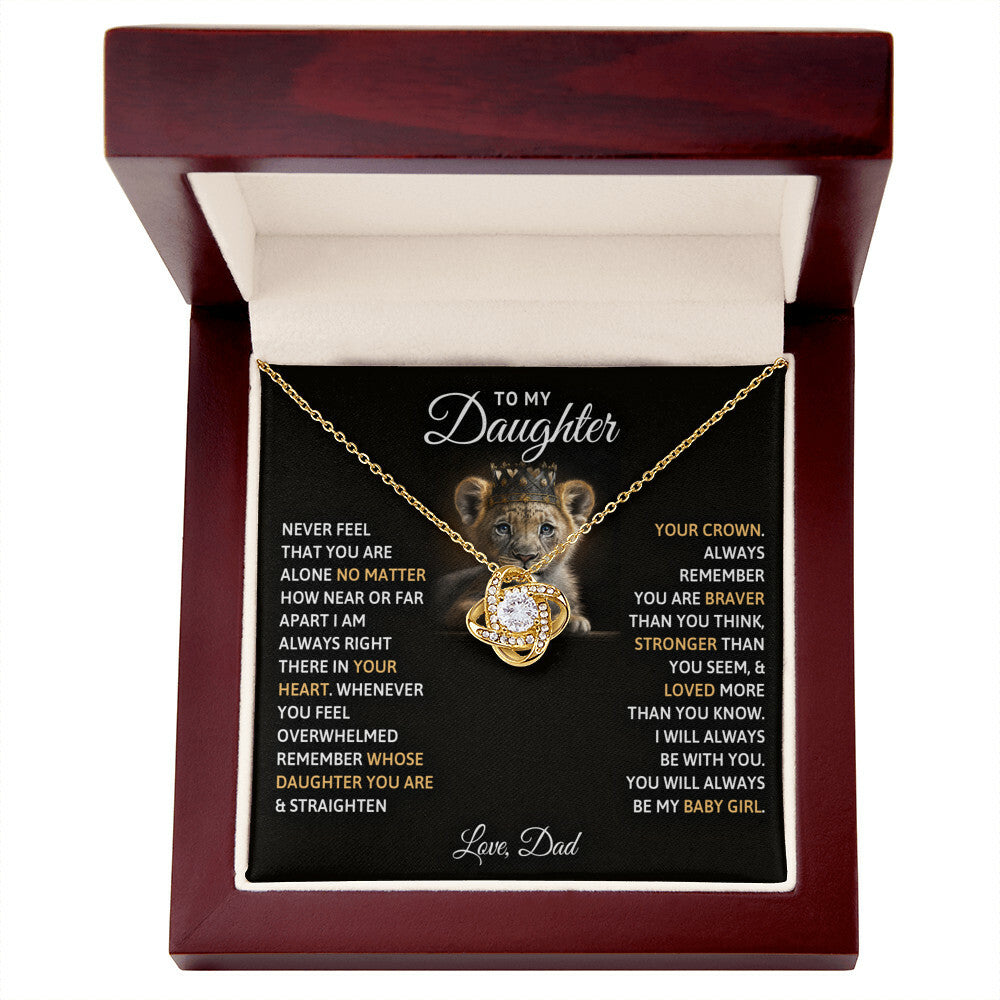 To My Daughter, You Will Always Be My Baby Girl - Love Knot Necklace