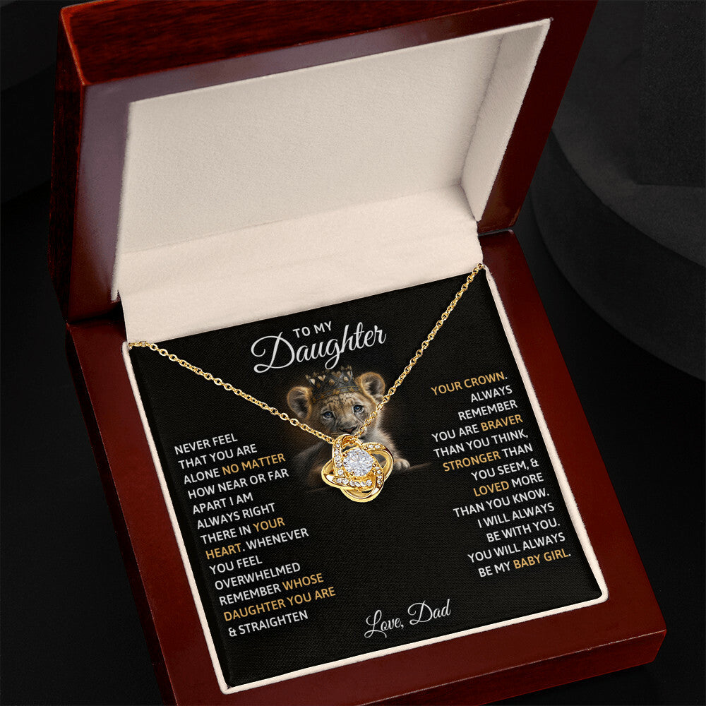 To My Daughter, You Will Always Be My Baby Girl - Love Knot Necklace