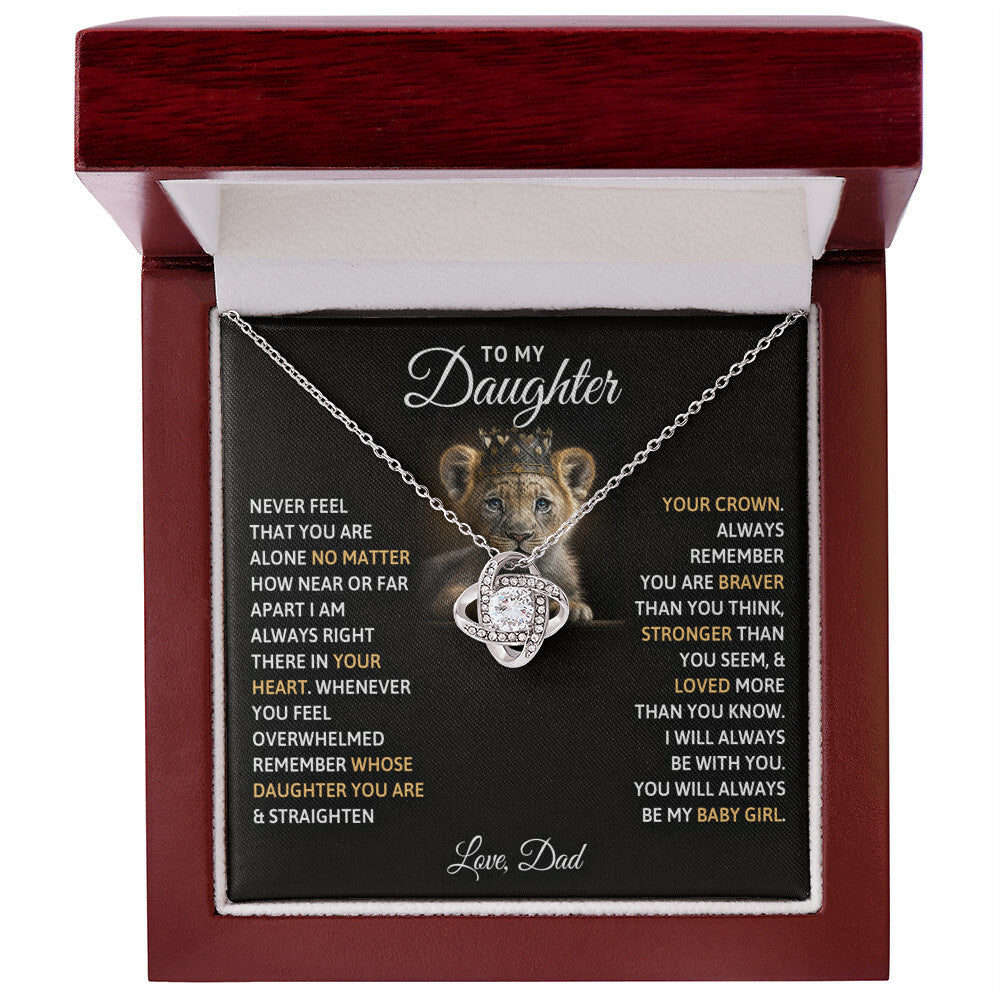 To My Daughter, You Will Always Be My Baby Girl - Love Knot Necklace