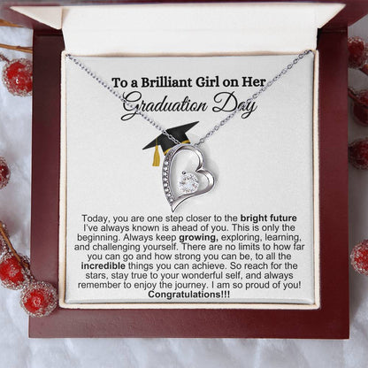 To A Brilliant Girl On Her Graduation, Reach For The Stars--Forever Love Necklace GS1301