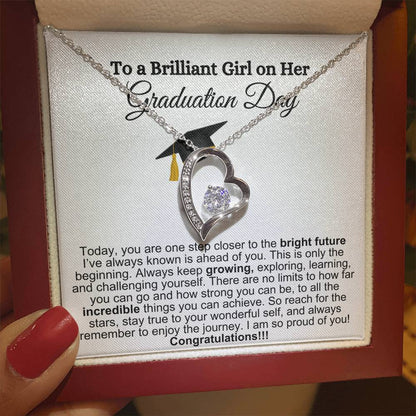 To A Brilliant Girl On Her Graduation, Reach For The Stars--Forever Love Necklace GS1301