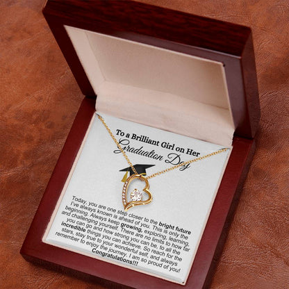 To A Brilliant Girl On Her Graduation, Reach For The Stars--Forever Love Necklace GS1301