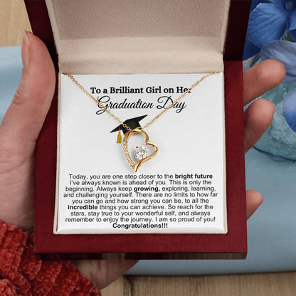 To A Brilliant Girl On Her Graduation, Reach For The Stars--Forever Love Necklace GS1301