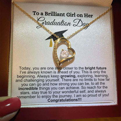 To A Brilliant Girl On Her Graduation, Reach For The Stars--Forever Love Necklace GS1301