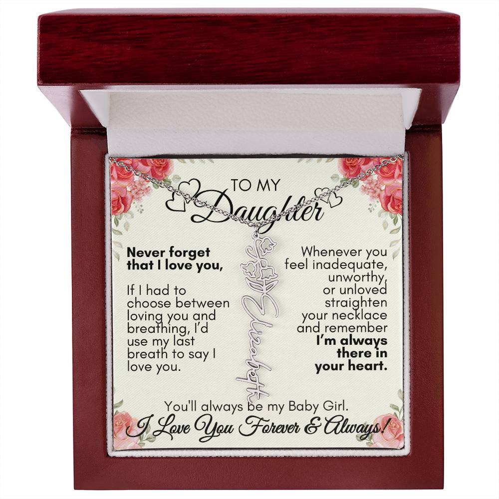 Personalized To My Daughter, You'll always be my baby girl---Flower Name Necklace, GS1312