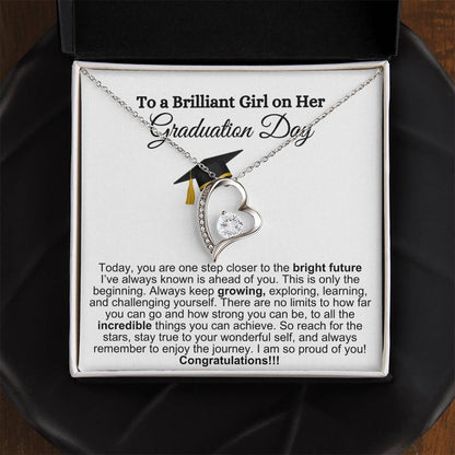 To A Brilliant Girl On Her Graduation, Reach For The Stars--Forever Love Necklace GS1301