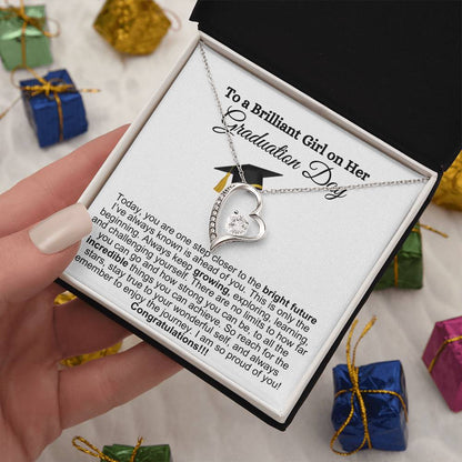 To A Brilliant Girl On Her Graduation, Reach For The Stars--Forever Love Necklace GS1301