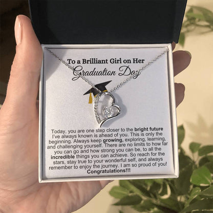 To A Brilliant Girl On Her Graduation, Reach For The Stars--Forever Love Necklace GS1301