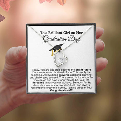 To A Brilliant Girl On Her Graduation, Reach For The Stars--Forever Love Necklace GS1301