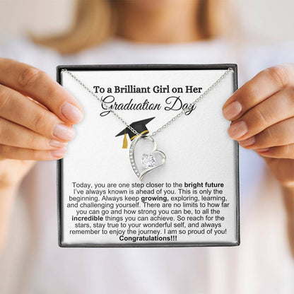 To A Brilliant Girl On Her Graduation, Reach For The Stars--Forever Love Necklace GS1301