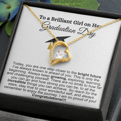 To A Brilliant Girl On Her Graduation, Reach For The Stars--Forever Love Necklace GS1301
